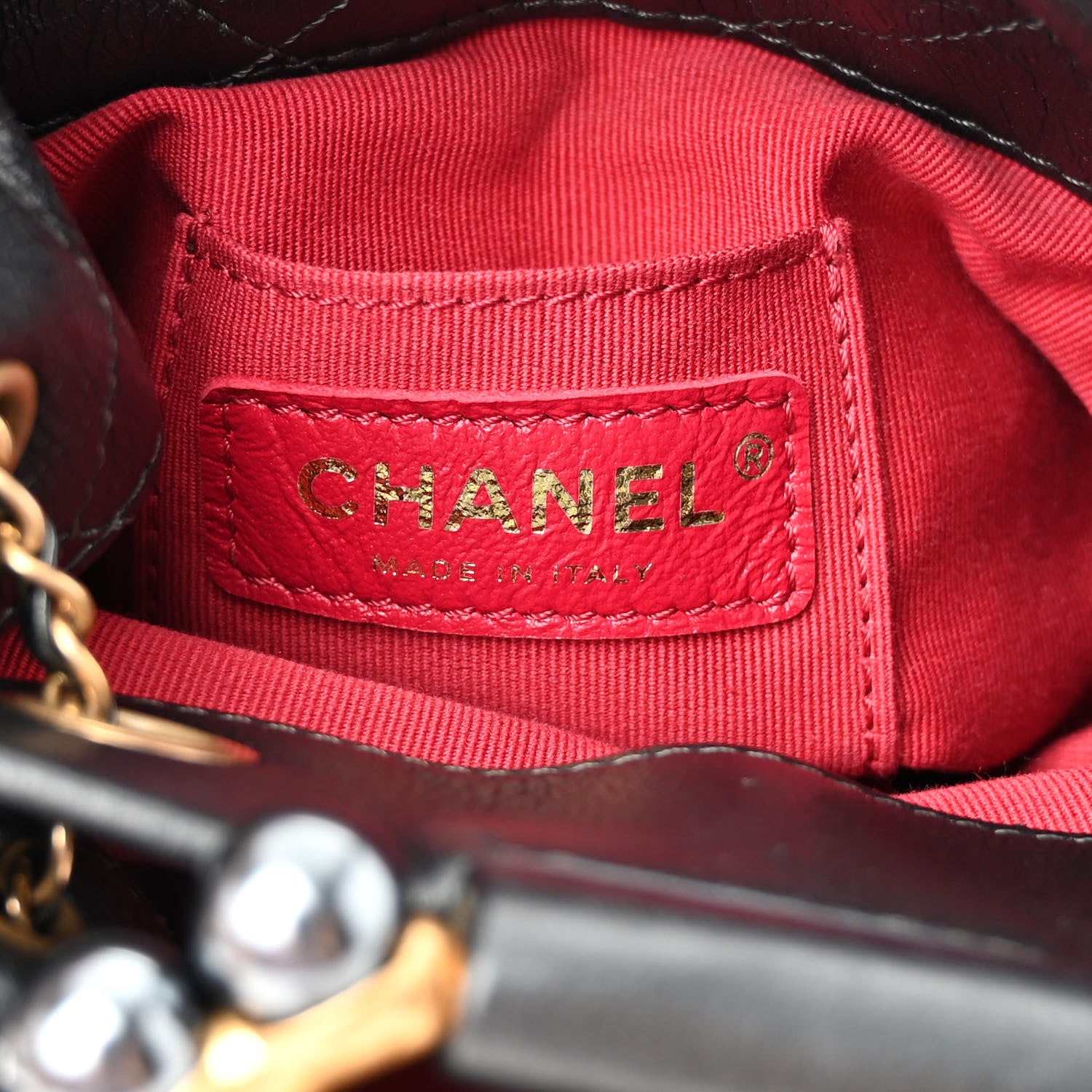 Chanel Metallic Lambskin Quilted Pearl Crown Drawstring Bag Anthracite 6 of 10