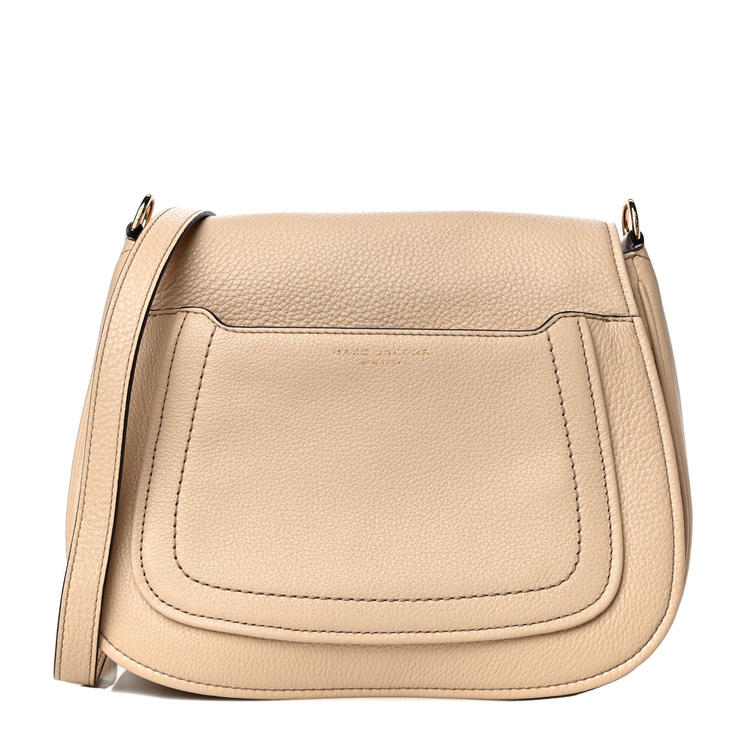 Calfskin Empire City Messenger Crossbody Beige