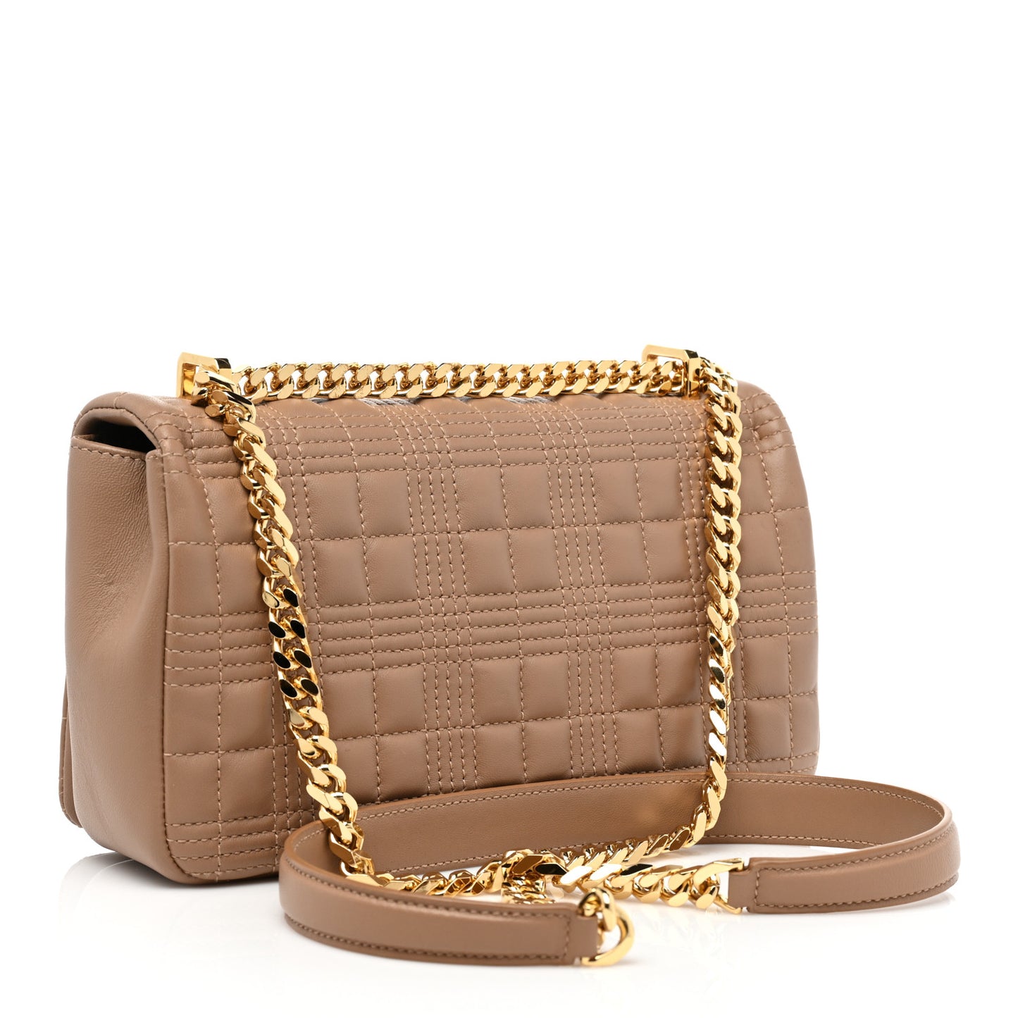 Lambskin Quilted Small Lola Bag Camel