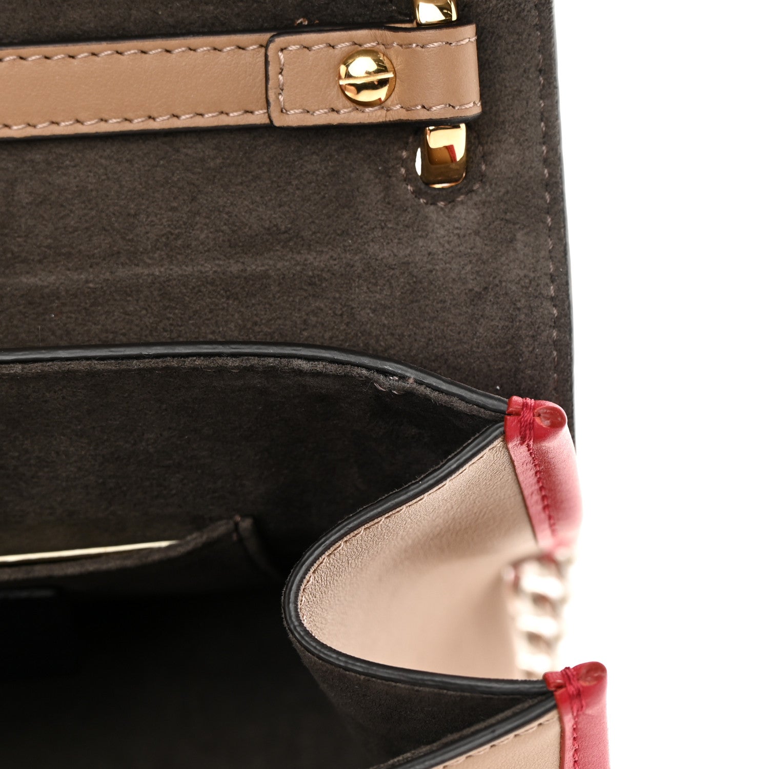 Fendi Calfskin F is Fendi Studded Small Kan I Shoulder Bag Tan 11 of 12