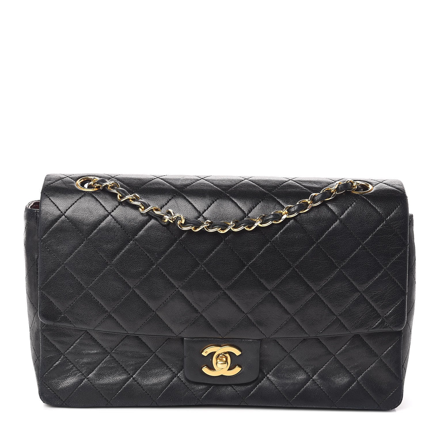 Chanel Lambskin Quilted Medium Single Flap Black 1 of 13