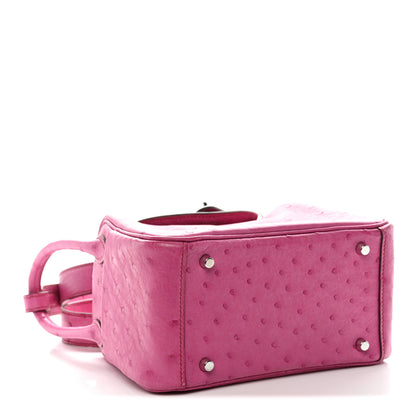 Hermes Ostrich Mini Lindy 20 Fuchsia 4 of 10