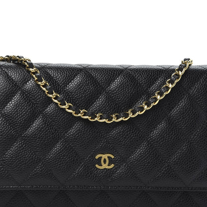 Chanel Caviar Quilted Wallet On Chain WOC Black 10 of 11