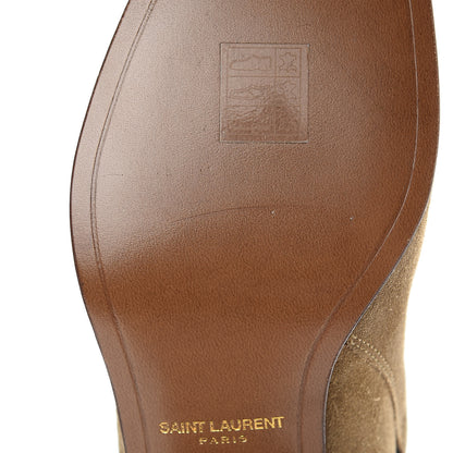 Saint Laurent Suede Womens Blake Ankle Boots 38.5 New Sigaro 9 of 10