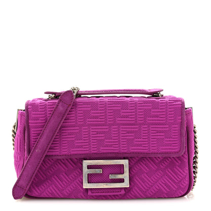Fendi Technical Fabric FF Midi Chain Baguette Bouganville 1 of 13