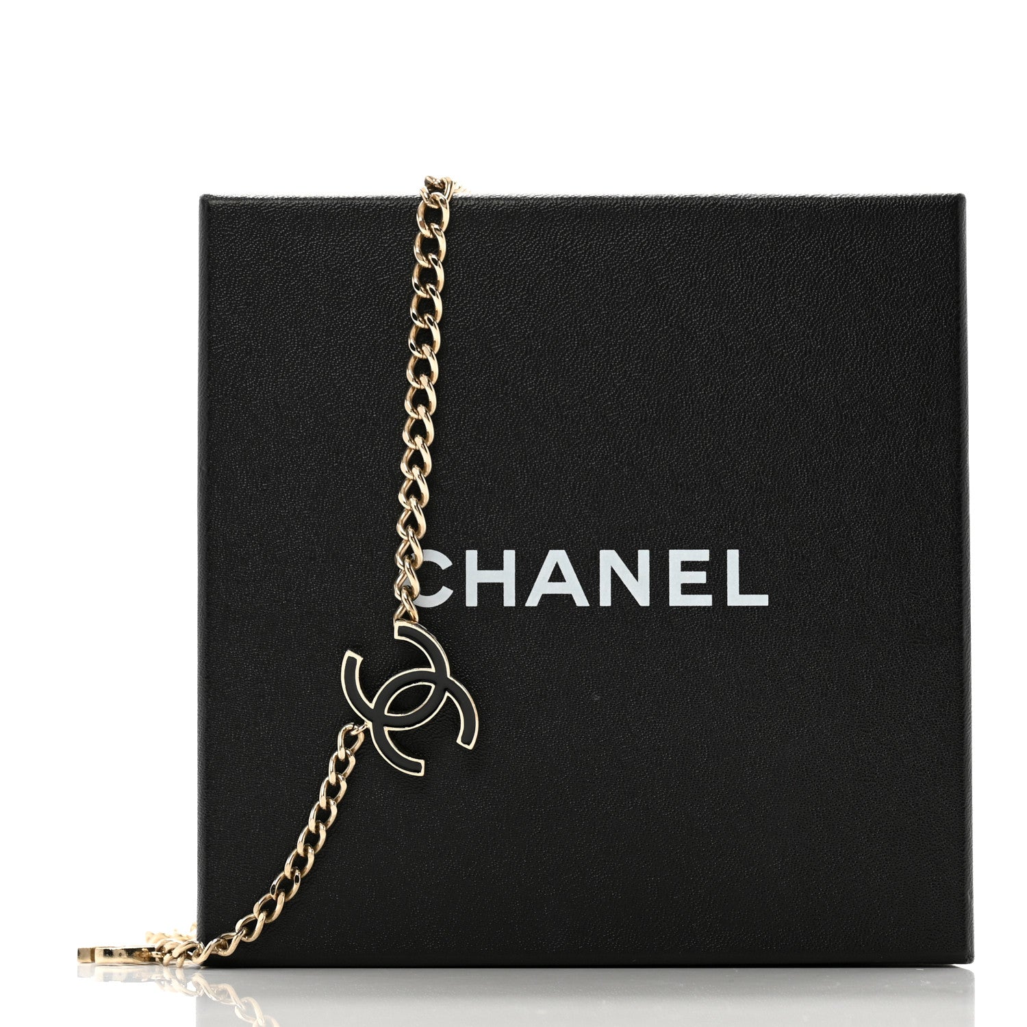 Chanel Enamel CC Chain Logo Belt Silver Black 4 of 4