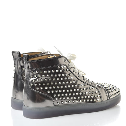 Christian Louboutin Specchio Mens Louis Spikes Flat Sneakers 41 Silver 4 of 8