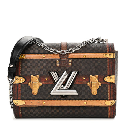 Louis Vuitton Transformed Damier Ebene Time Trunk Twist Shoulder Bag MM Black 1 of 11