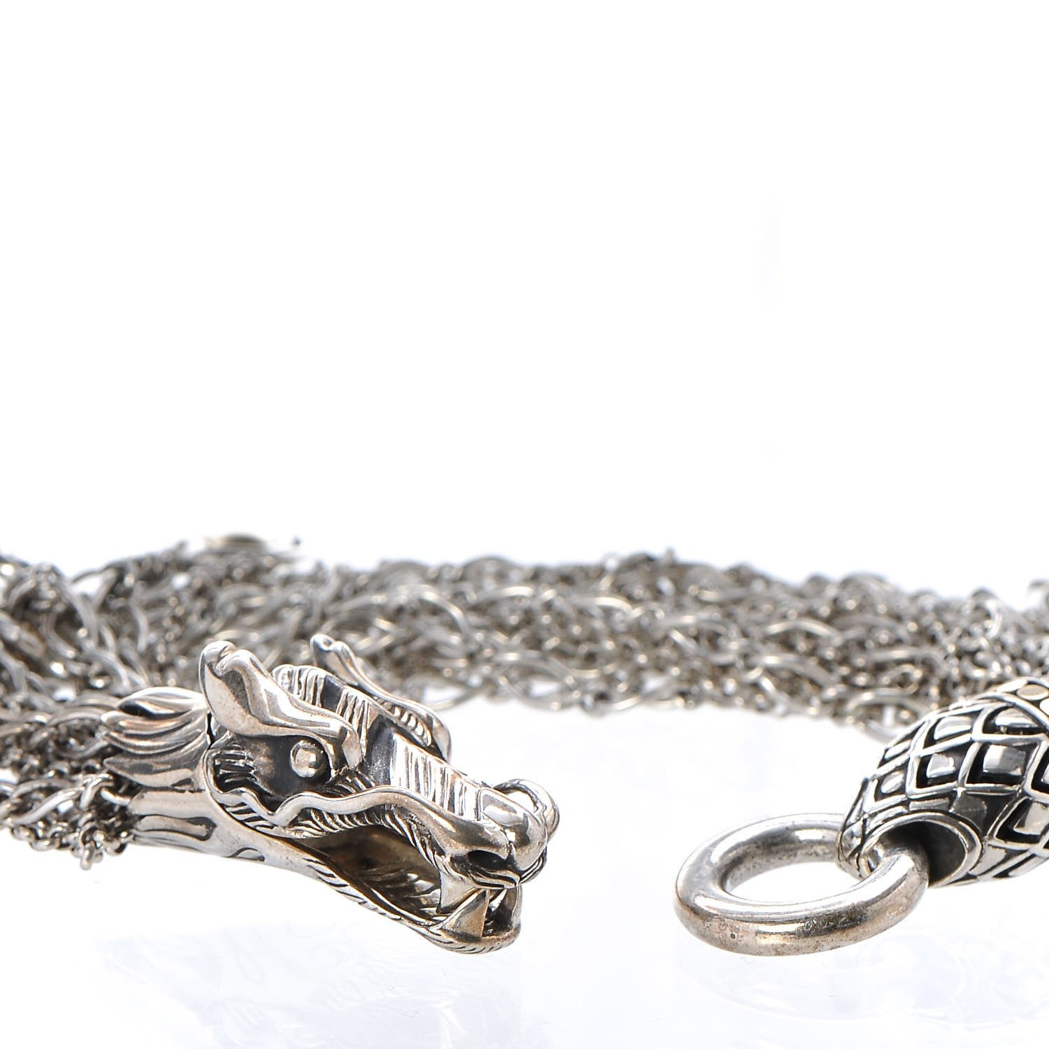 John Hardy Sterling Silver 18K Yellow Gold Naga Dragon Multi Strand Chain Bracelet 4 of 5