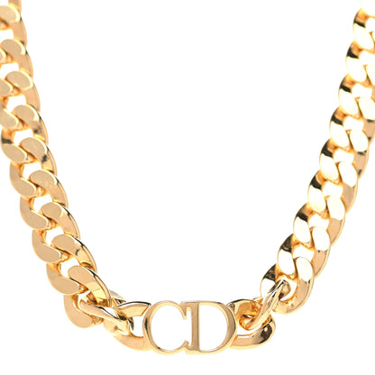 Christian Dior Metal Danseuse Etoile Chain Choker Necklace Gold 1 of 5