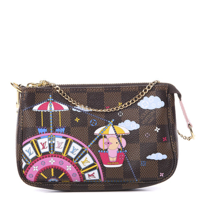 Louis Vuitton Damier Ebene 2020 Christmas Animation Big Wheel Mini Pochette Accessories Rose Ballerine 1 of 7