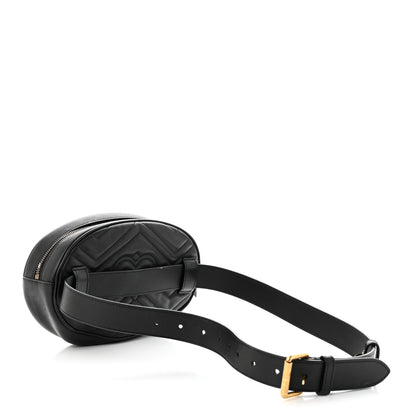 Gucci Calfskin Matelasse GG Marmont Belt Bag 85 34 Black 3 of 14