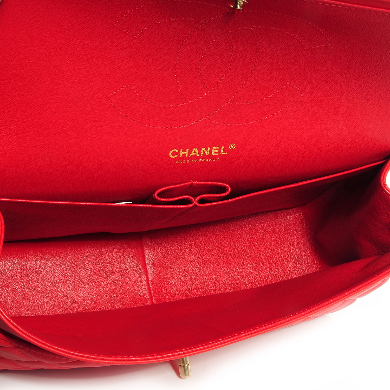 Chanel Lambskin Quilted Jumbo Double Flap Red 6 of 8