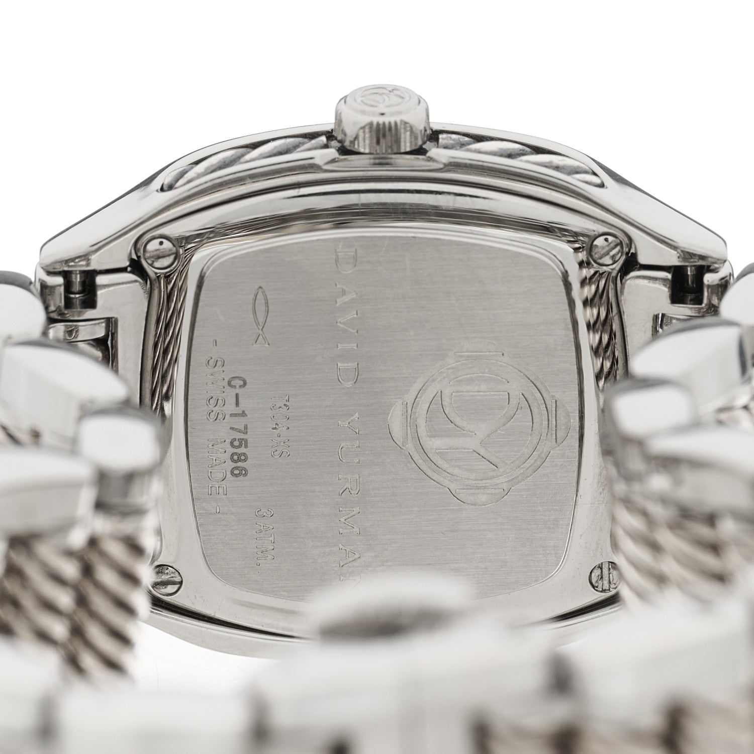 David Yurman Stainless Steel Diamond Mother of Pearl 25mm Thoroughbred Quartz Watch 4 of 4