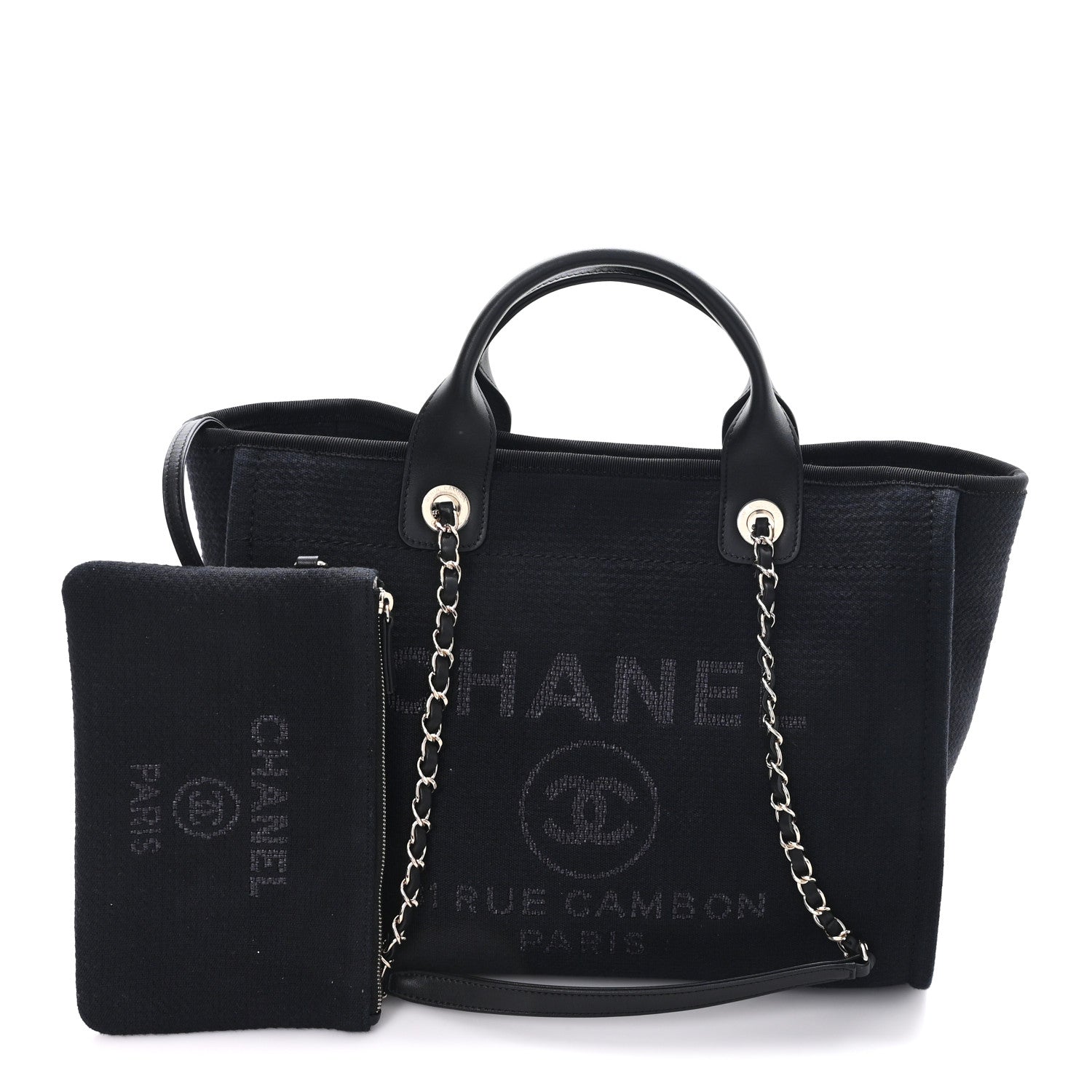 Chanel Mixed Fibers Small Deauville Tote Black 3 of 11
