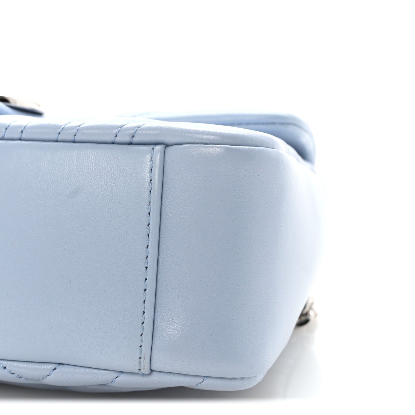 Calfskin Matelasse Medium GG Marmont Shoulder Bag Light Blue