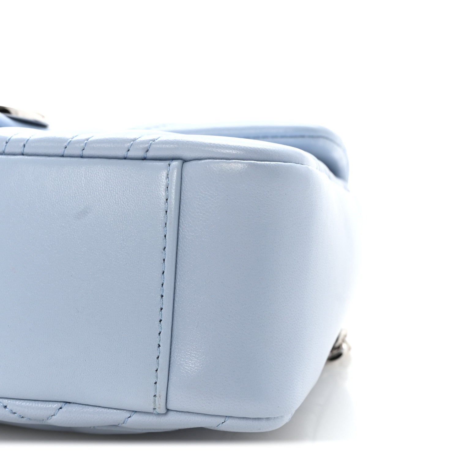 Gucci Calfskin Matelasse Medium GG Marmont Shoulder Bag Light Blue 10 of 10