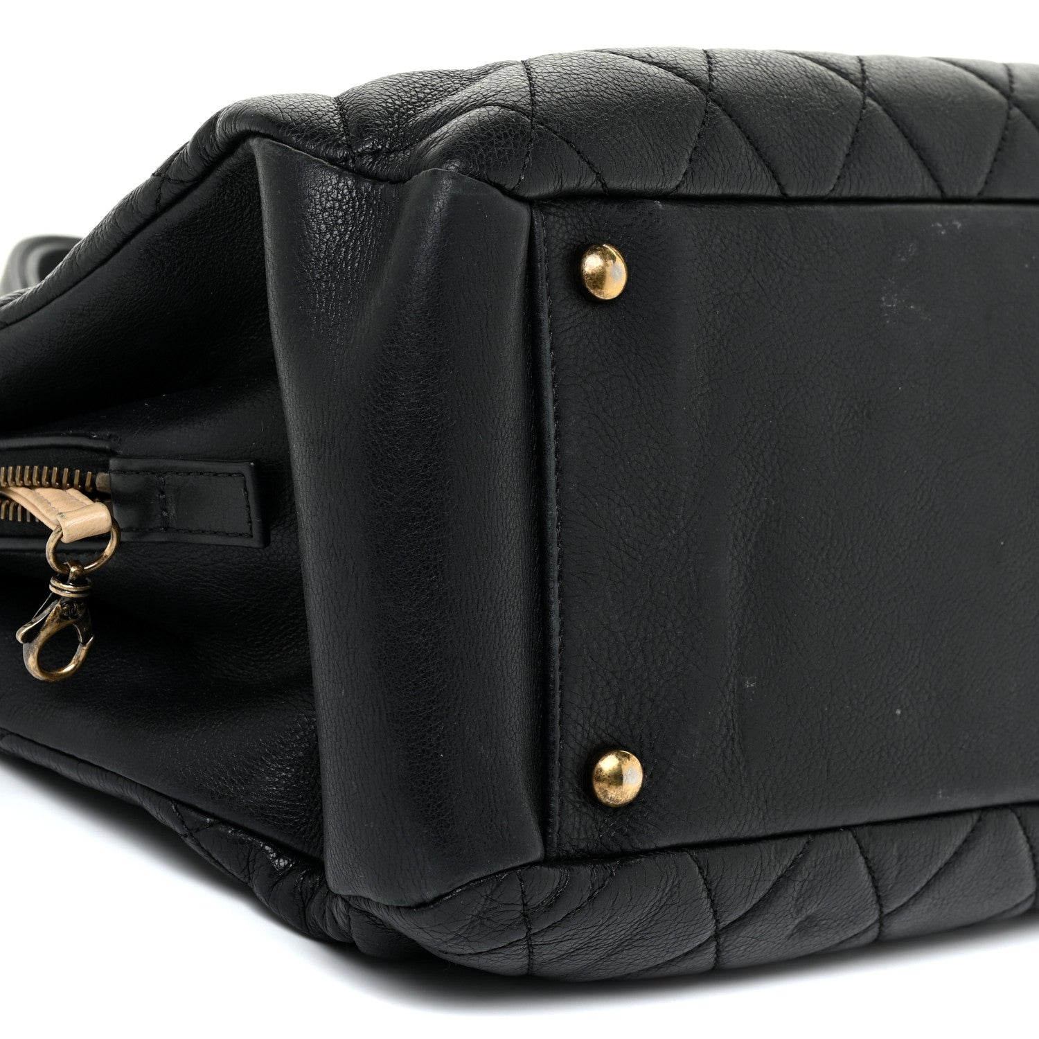 Chanel Calfskin Quilted Small CC Crown Tote Black 10 of 21