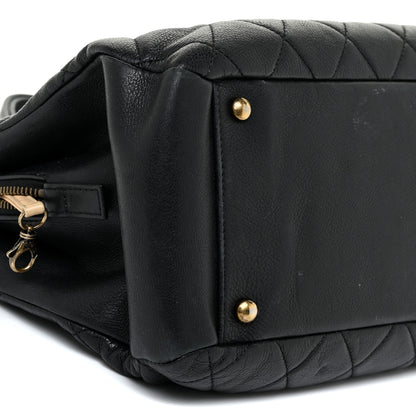 Chanel Calfskin Quilted Small CC Crown Tote Black 10 of 21