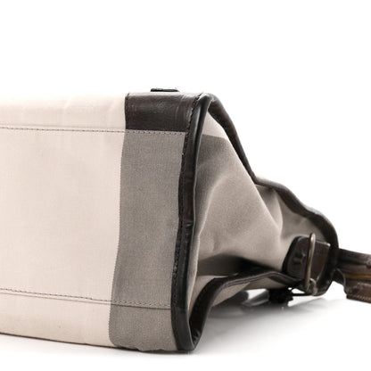 Balenciaga Agneau Canvas Striped Raye Classic Hardware City Brown Grey 10 of 12
