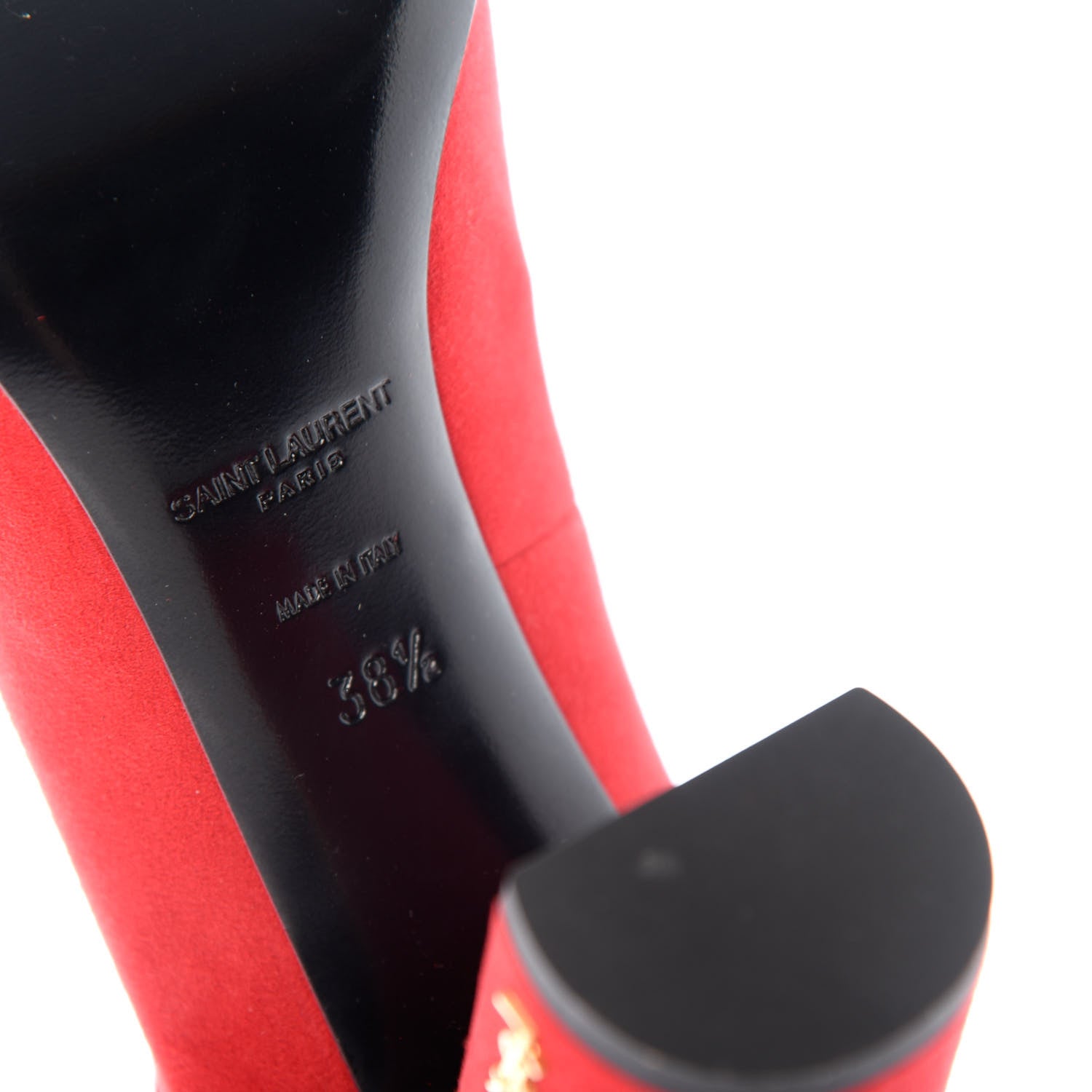 Saint Laurent Suede Loulou 70 Ankle Strap Pumps 38.5 Red 8 of 10