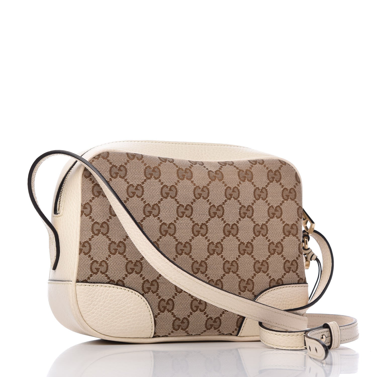 Gucci Monogram Dollar Calfskin Mini Bree Messenger Bag Beige Ebony Avoire 3 of 10