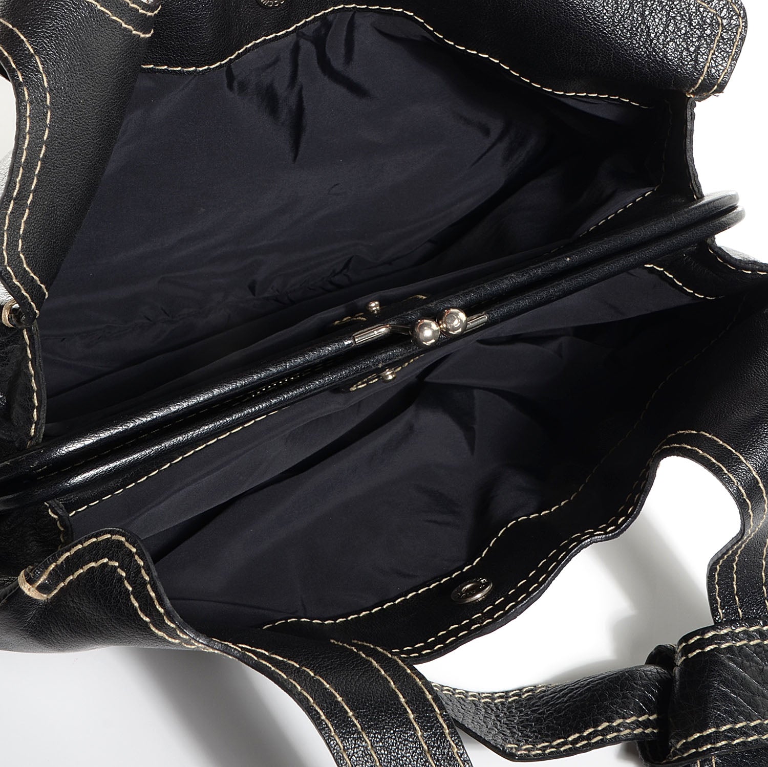 Miu Miu Buffalo Leather Tote Nero Black 5 of 7