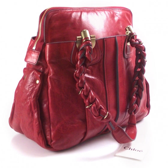 Chloe Leather Heloise Satchel Red 3 of 11