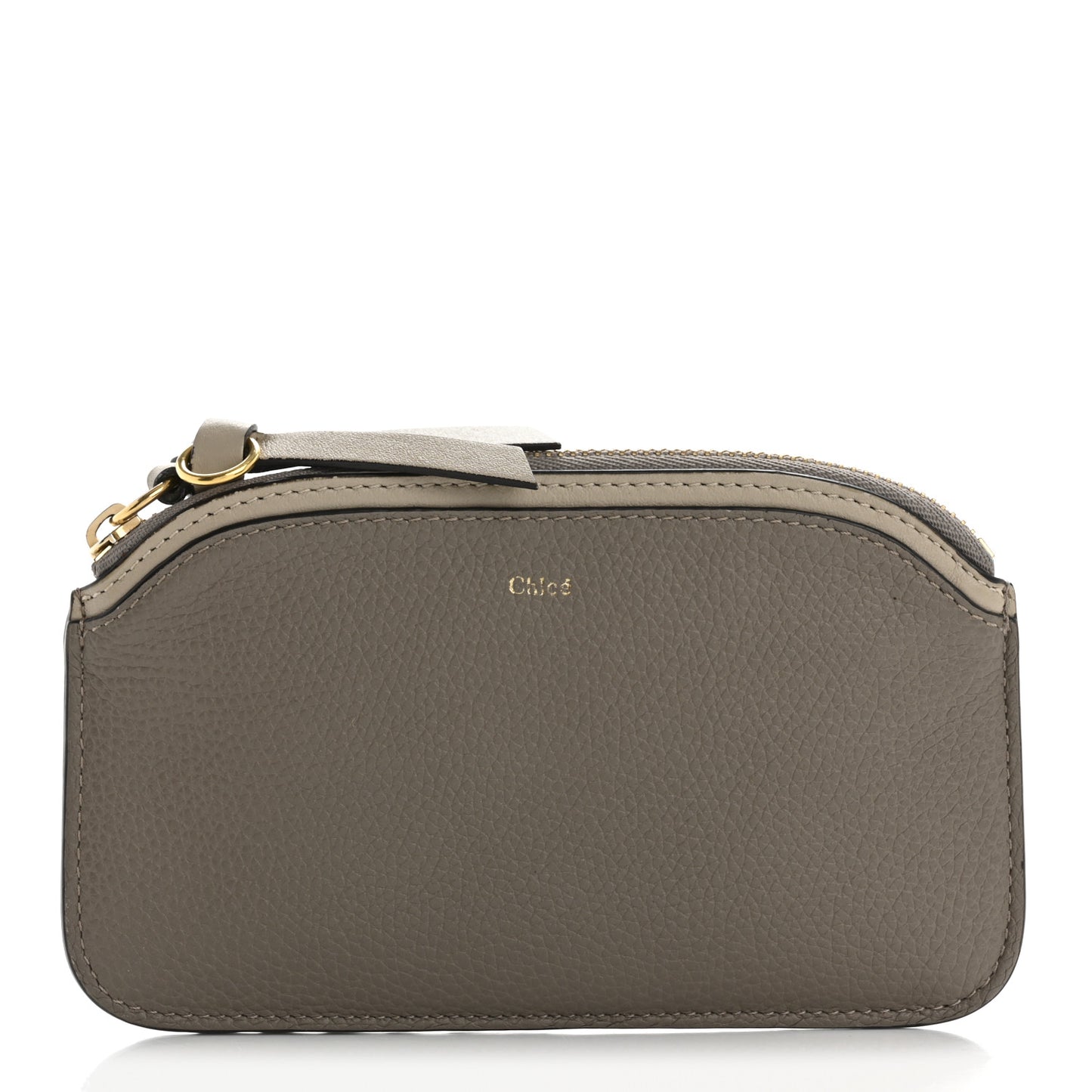 Grained Calfskin Purse Wallet Motty Grey