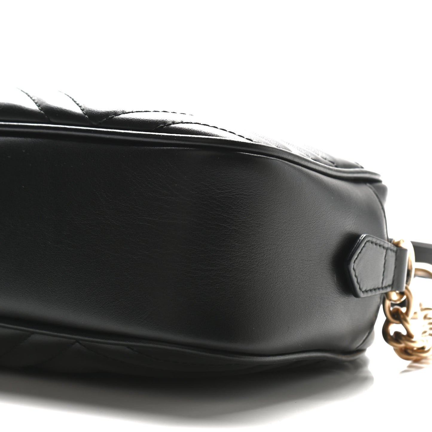 Calfskin Matelasse Small GG Marmont Chain Shoulder Bag Black