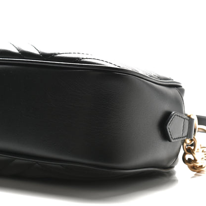 Gucci Calfskin Matelasse Small GG Marmont Chain Shoulder Bag Black 9 of 11
