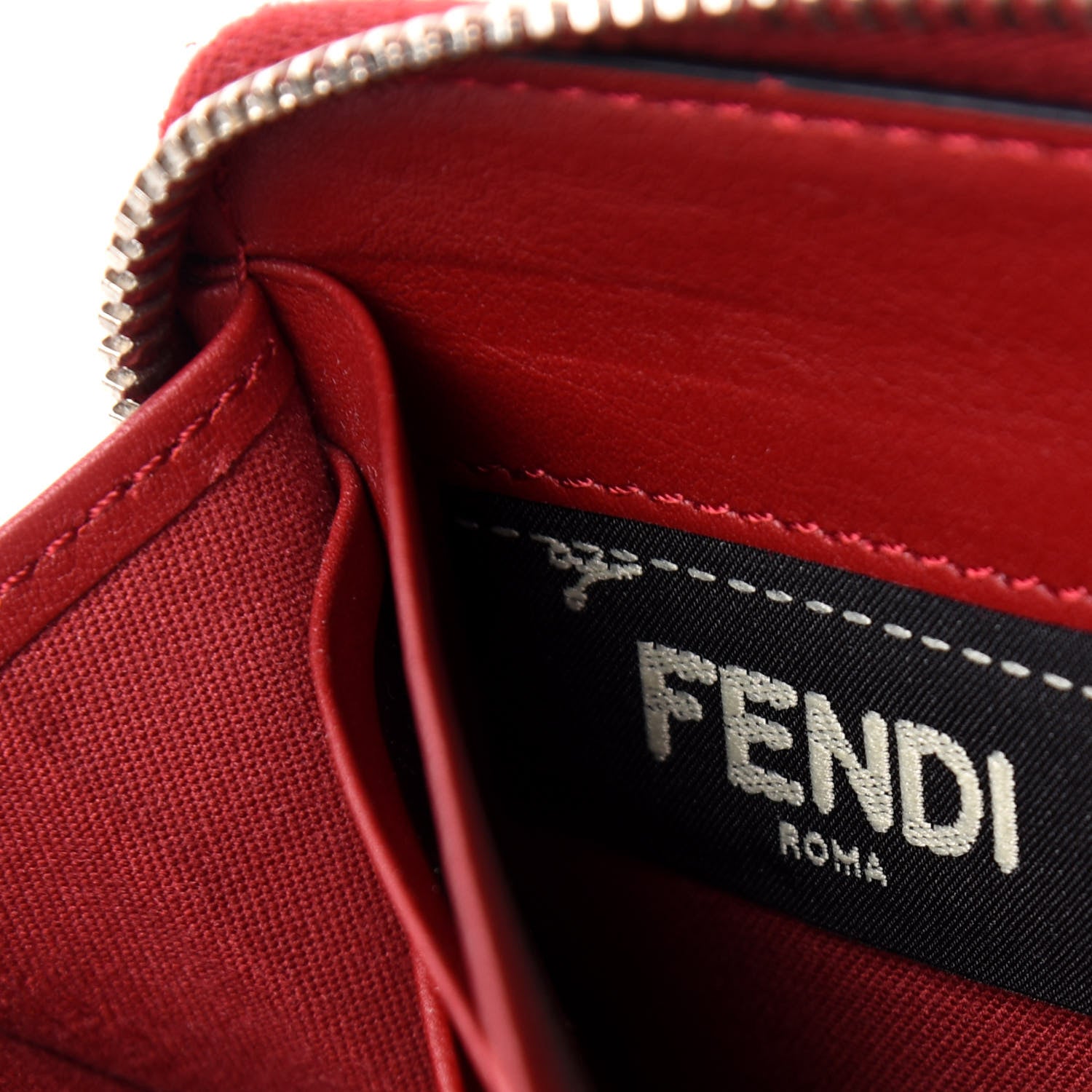Fendi Vitello Dolce Elaphe Monster Eyes Zip Around Wallet Ribes Naturale 7 of 9