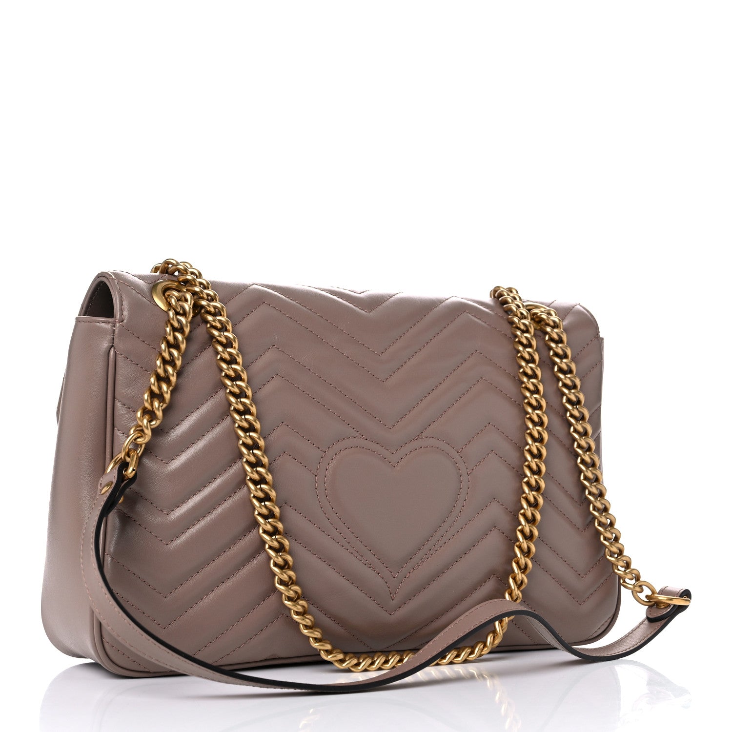 Gucci Calfskin Matelasse Medium GG Marmont Shoulder Bag Porcelain Rose 3 of 13