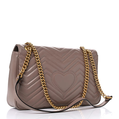 Gucci Calfskin Matelasse Medium GG Marmont Shoulder Bag Porcelain Rose 3 of 13