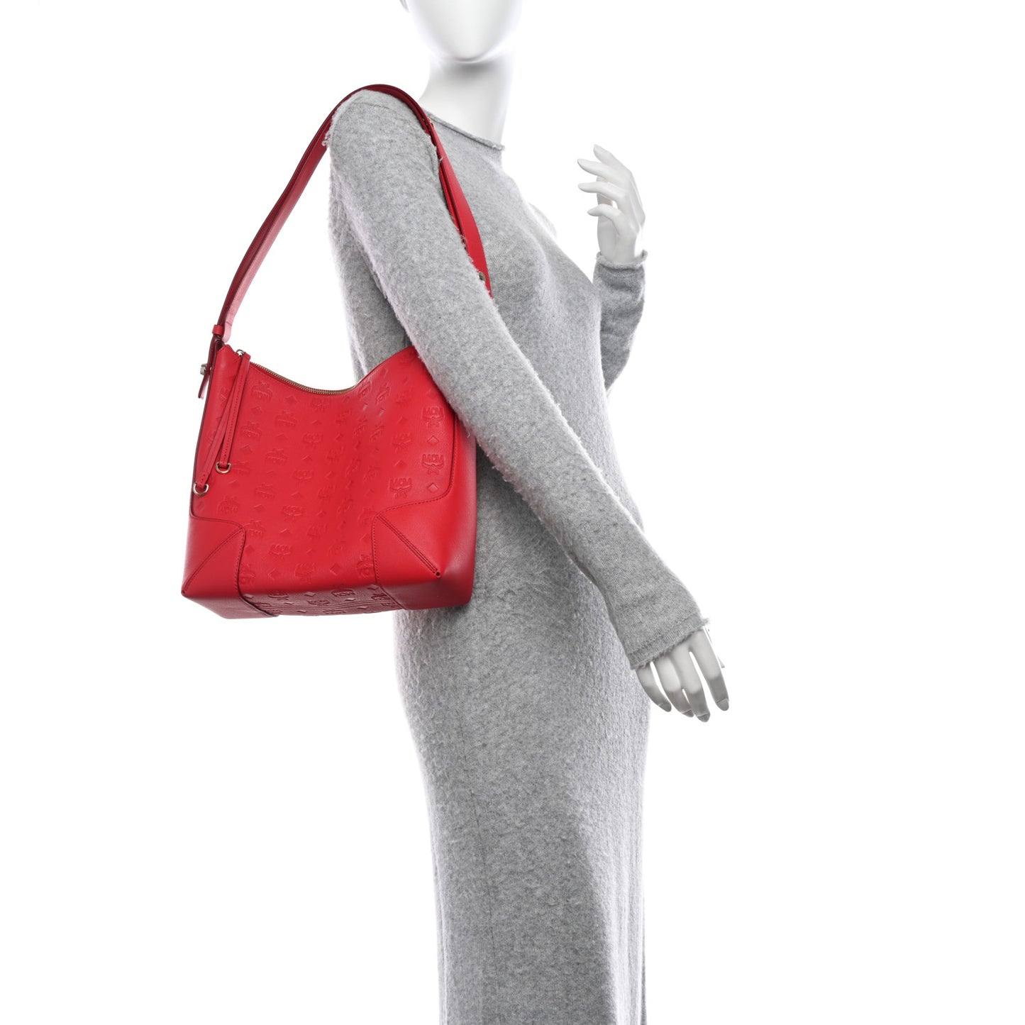 Calfskin Ottomar Monogram Medium Klara Hobo Red