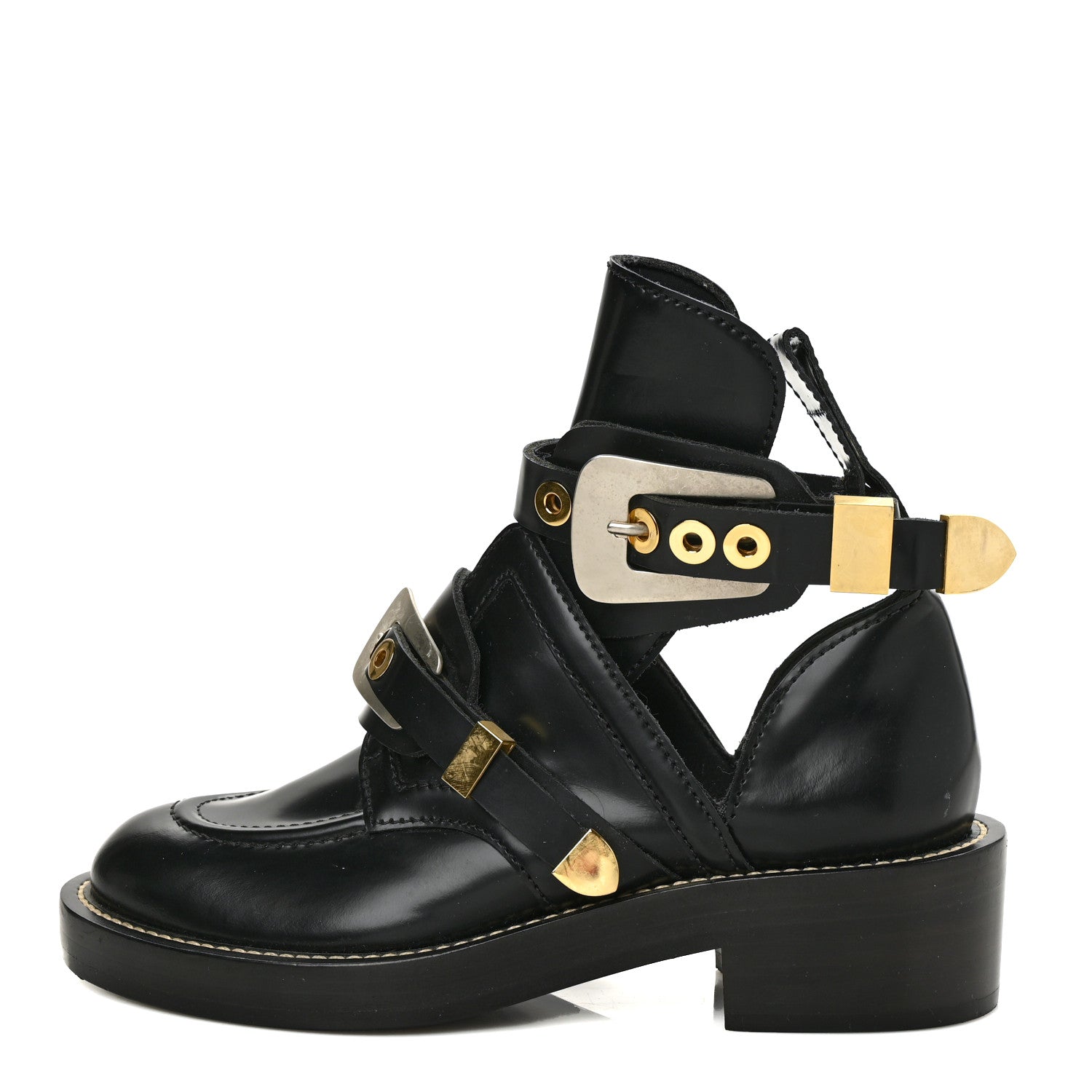 Balenciaga Brushed Calfskin Ceinture Ankle Boots 36.5 Black 1 of 8