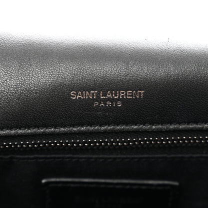 Saint Laurent Patent Crocodile Embossed Lambskin Monogram Medium Niki Chain Satchel Black 6 of 12