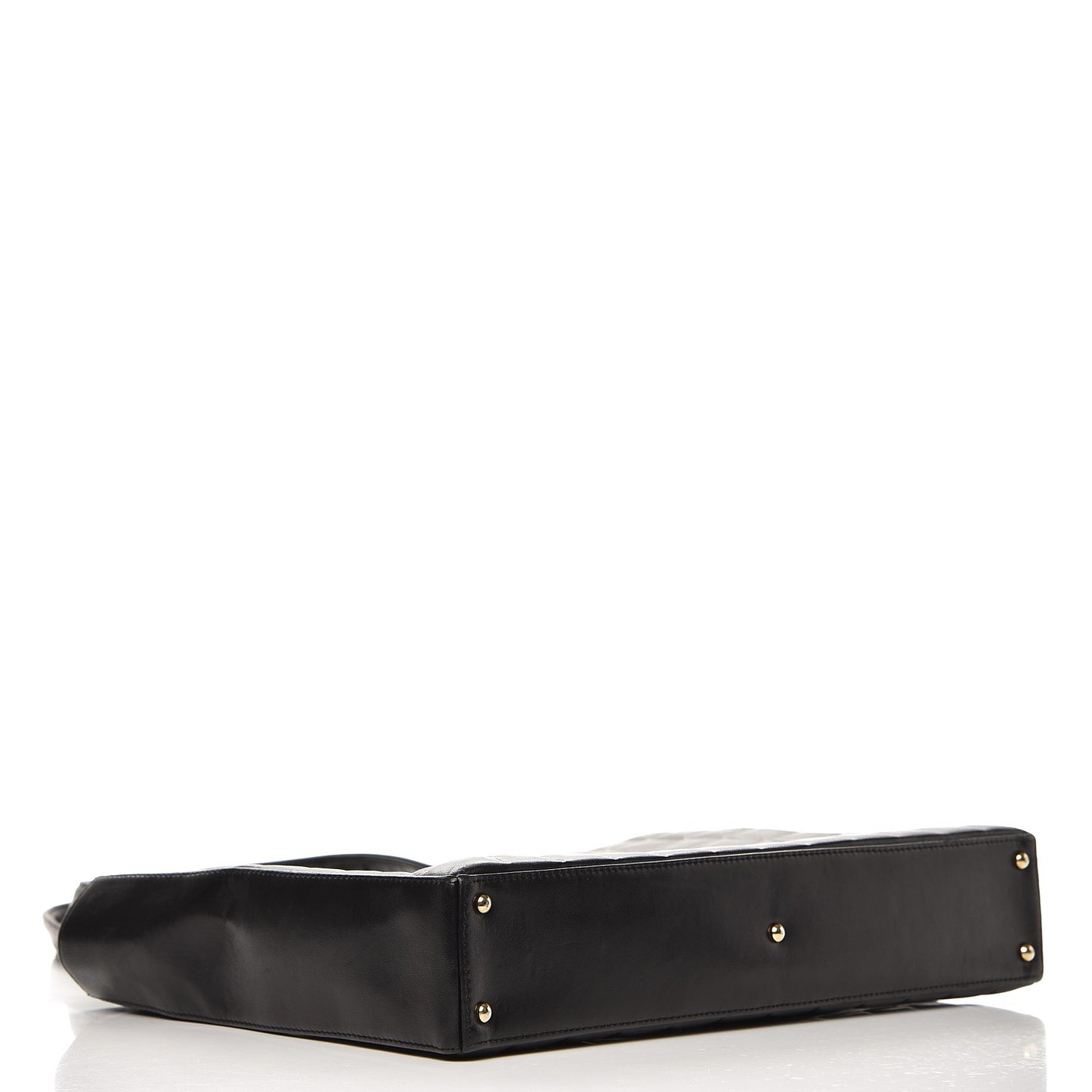 Lambskin Quilted Chocolate Bar Tote Black