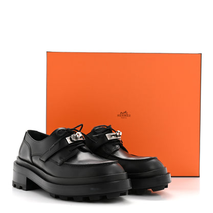 Hermes Glossed Calfskin First Oxford 37 Black 21 of 22