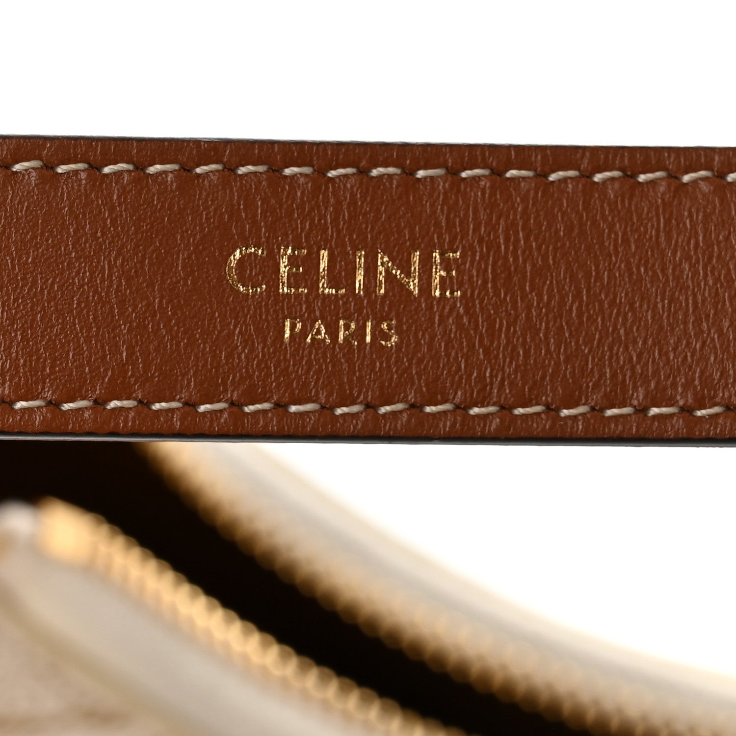 Celine Canvas Calfskin Ava Triomphe Shoulder Bag White 6 of 10