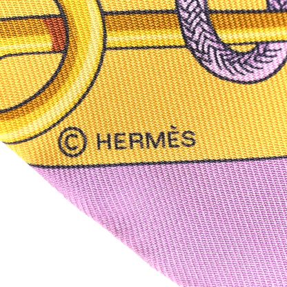 Hermes Silk Cliquetis Twilly Bouton D'Or Mauve 4 of 5