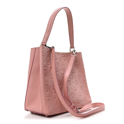 MCM Calfskin Ottomar Monogram Sarah Medium Hobo Pink Blush 3 of 9