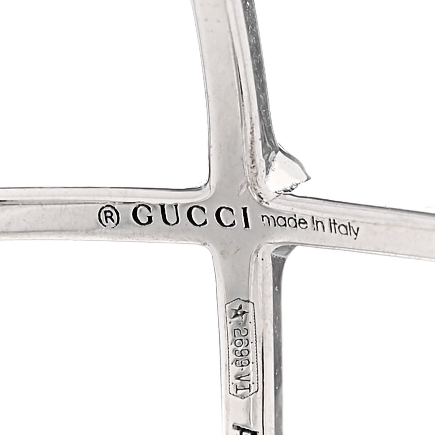 18K White Gold Diamond Running G Cross Ring 56 7.5