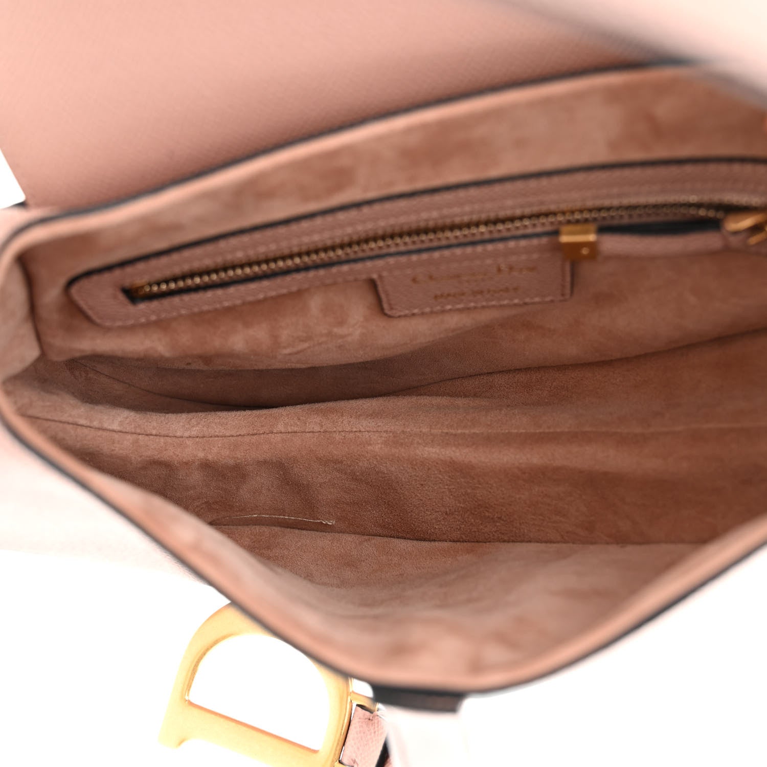 Christian Dior Grained Calfskin Saddle Bag With Strap Blush 5 of 11