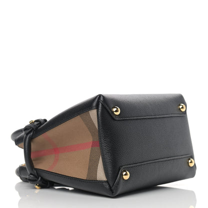 Burberry Derby Calfskin House Check Baby Banner Tote Black 4 of 10