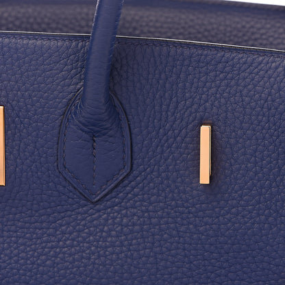 Hermes Taurillon Clemence Birkin 35 Bleu Saphir 31 of 37