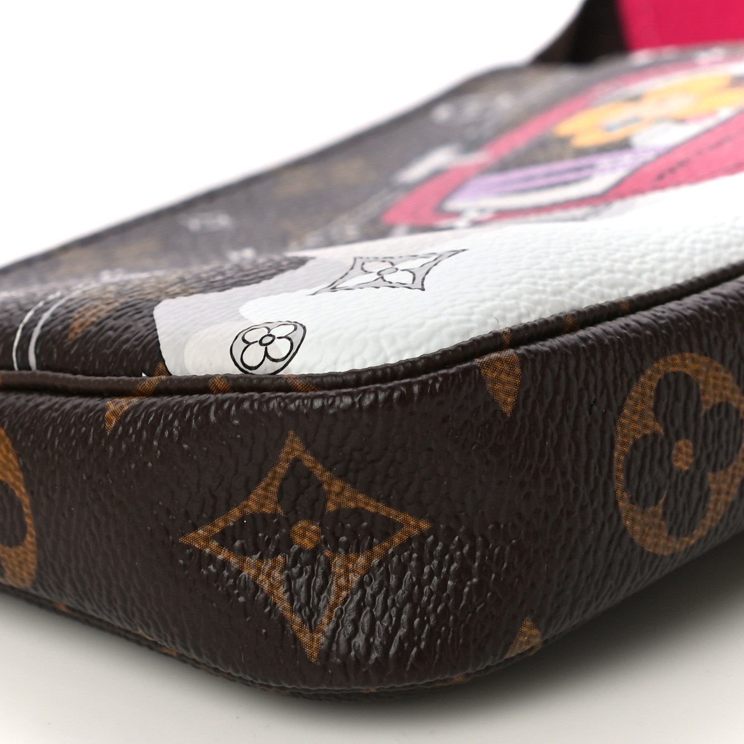 Louis Vuitton Monogram 2019 Christmas Animation Mini Courchevel Pochette Accessories Fuchsia 9 of 11