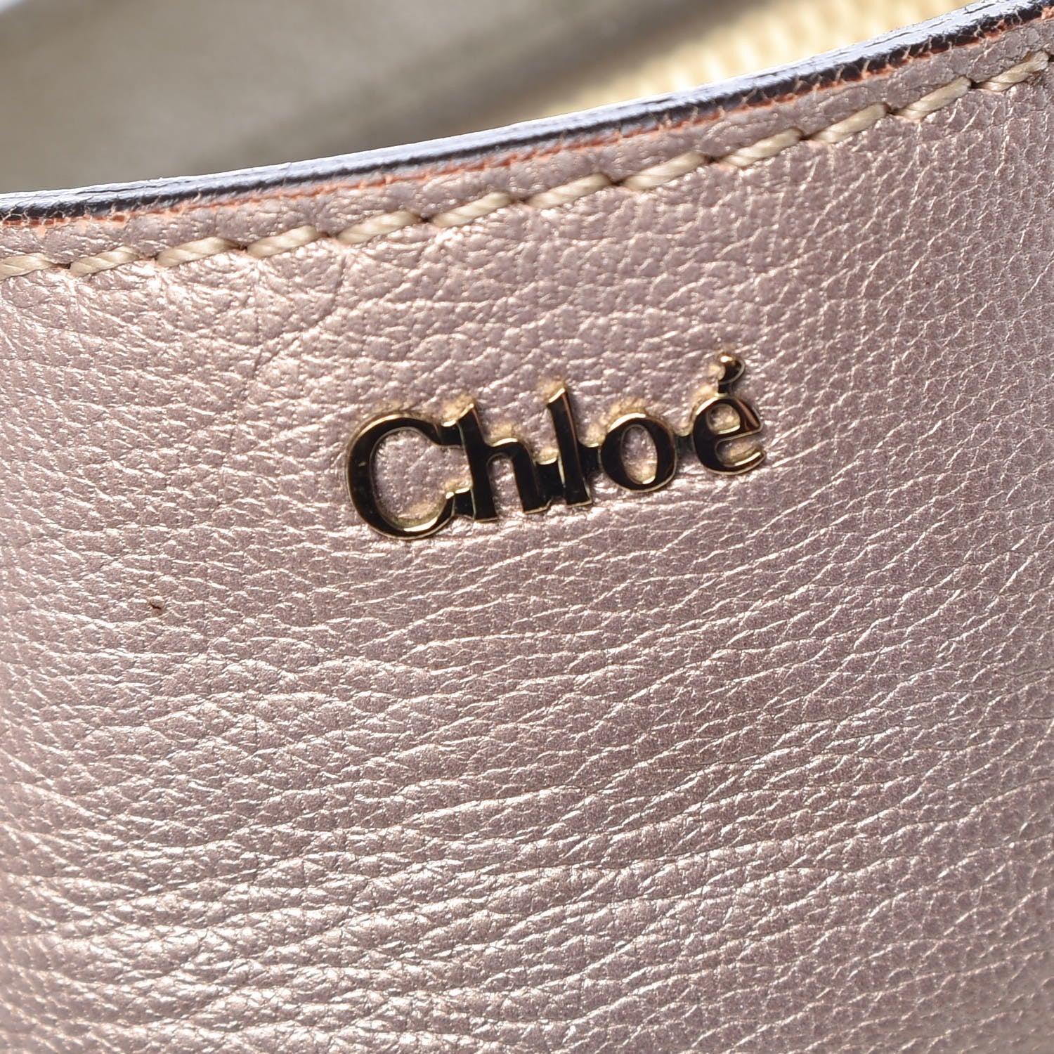 Chloe Metallic Calfskin Medium Elsie Satchel Gold Green 6 of 7