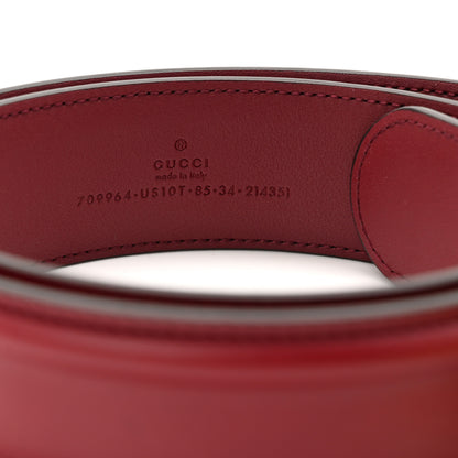 Gucci Ciny Lux Calfskin Patterned Double G 40mm Belt 85 34 Rubicund 4 of 5
