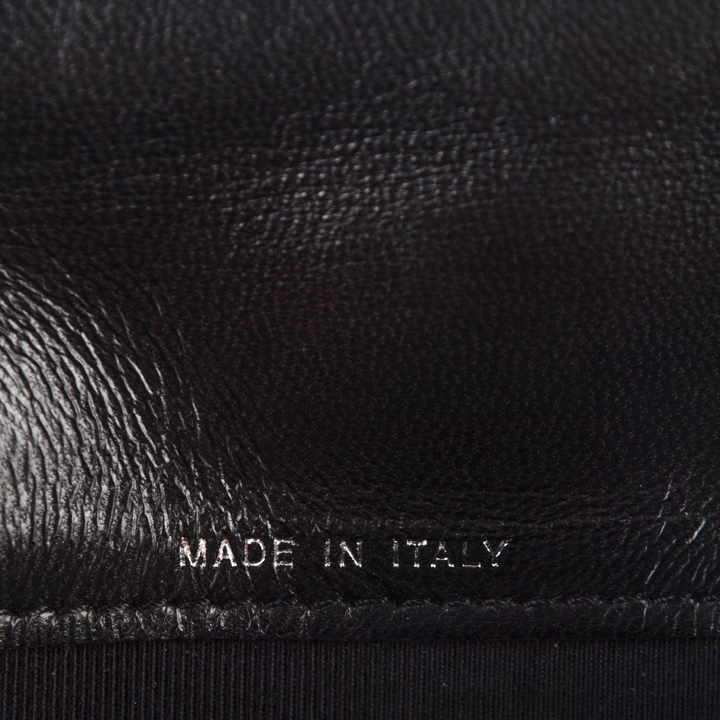 Lambskin Perforated Yen Wallet Black